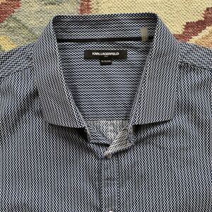 Karl Lagerfeld Western Shirt XL Snap Abstract Pattern
